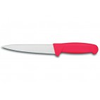 Couteau à saigner à manche de couleur rouge, longueur manche : 140 mm