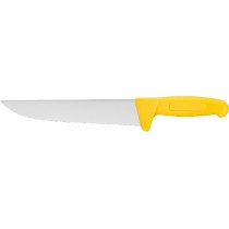 Couteau de boucher, manche jaune en polypropylène