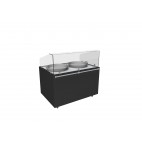 Vitrine à plats cuisinés service traditionnel, 2 poêlons, 2 x 3 kw, L 2000 x P 1000 x H 860/1310 mm