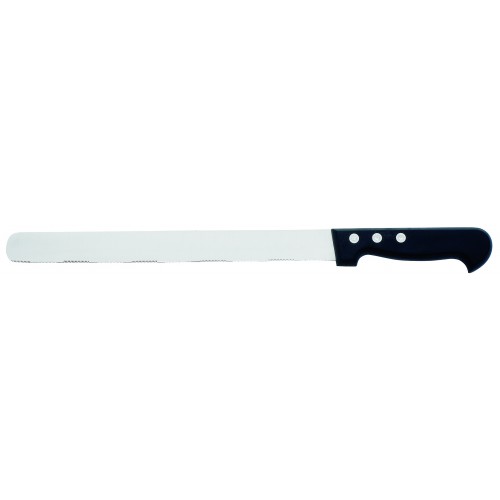 Couteaux à pâté feuilletée lame dents fines manche ABS noir avec rivets Couteaux à pâté feuilletée lame dents fines manche ABS noir avec rivets