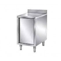 Meuble fermé, avec dosseret, dessus lisse 1 étagère pleine, profondeur 700 mm
