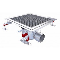 Caniveau Epur inox complet sol souple, caillebotis 300x1000, verticale DN110, telescopique