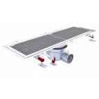 Caniveau Epur inox complet sol souple, caillebotis 300x1000, horizontale DN110, telescopique