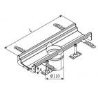 Modul 125 elément de sortie centré, DN110 sans pente, sans cloche siphoide, sans couverture, L 500mm H 50mm