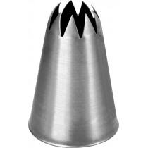 Poche pour pâtisserie, douille cannelée fermée inox, 6 dents