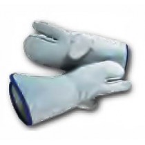 Moufles de défournement 3 doigts, en cuir gris, longueur  360 mm
