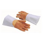 Gants de protection thermique 5 doigts, en cuir marron, longueur 380 mm