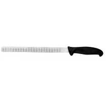 Couteau alvéole à jambon, manche plastique noir surmoulé 