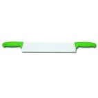 Couteau à fromage droit 2 manches, manche polypropylène vert, L lame 400 mm