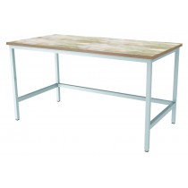 Table inox dessus hêtre centrale, Longueur 2000 mm