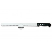 Couteau à génoise lame micro-dentée manche en plastique noir avec 4 rivets