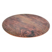 Plateaux ronds en mélamine imitation bois sur pieds en silicone