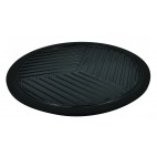 Plateaux ronds en mélamine noir strié sur pieds en silicone