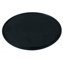 Plateaux ronds en mélamine noir sur pieds en silicone