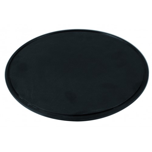 Plateaux ronds en mélamine noir sur pieds en silicone Plateaux ronds en mélamine noir sur pieds en silicone