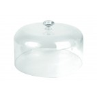 Cloche transparente ronde en san avec poignée extérieure, Ø 270 mm
