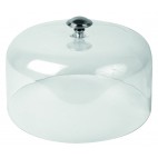 Cloche transparente ronde en san avec poignée extérieure, Ø 270 mm