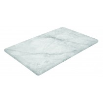 Plateau rectangulaire en melamine, imitation marbre de carrare blanc sur pieds silicone