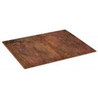 Plateau rectangulaire en melamine, imitation bois sur pieds silicone, longueur 265 mm