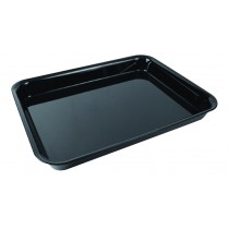 Plat creux noir en san avec angles ronds, en mélamine, profondeur 350 mm