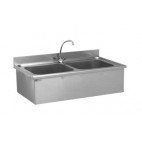 Plonge suspendue, adossée, 2 bacs, L 1400 x l 700 mm