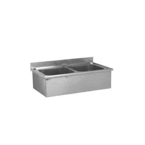 Plonge suspendue adossée 2 bacs L 1400 x l 700 mm Plonge suspendue adossée 2 bacs L 1400 x l 700 mm