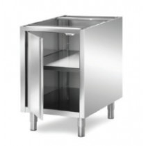 Meuble neutre ouvert, inox, avec étagère