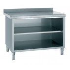 Meuble inox porte coulissante sur 2 faces, largeur 600 mm