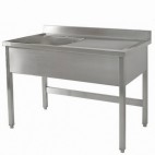 Plonge démontable 1 bac avec égouttoir à droite, L 1200 x P 700 x H 900 mm