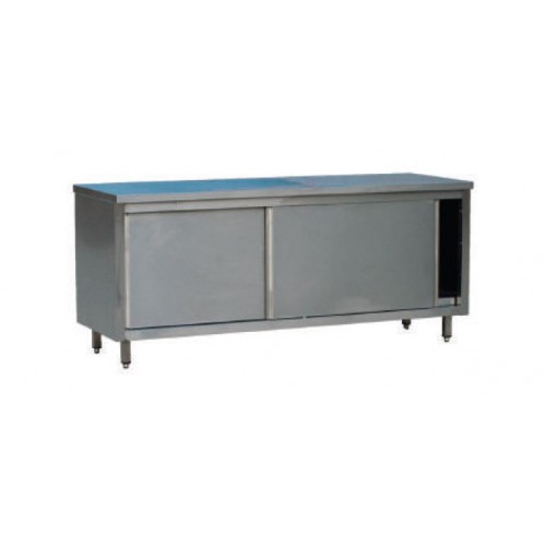 Armoire basse avec porte coulissante, acier inox, profondeur 600 mm Armoire basse avec porte coulissante, acier inox, profondeur 600 mm