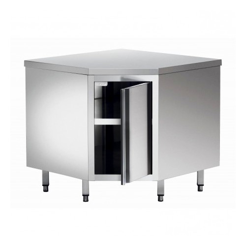 Meuble d'angle 1 porte, acier inox, L 1000 x P 1000 x H 600x900 mm Meuble d'angle 1 porte, acier inox, L 1000 x P 1000 x H 600x900 mm
