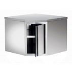 Armoire suspendue d'angle, acier inox, L 700 x 700x H 400x600 mm