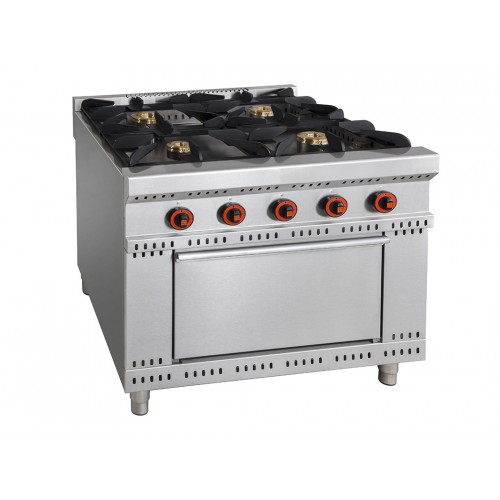 Cuisinière à gaz avec four ligne 800 modèle Minho 4 brûleurs 30.3 Kw Cuisinière à gaz avec four ligne 800 modèle Minho 4 brûleurs 30.3 Kw