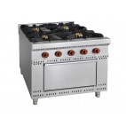 Cuisinière à gaz avec four ligne 800 modèle Minho 4 brûleurs 30.3 Kw
