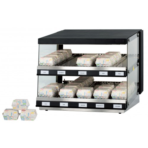 Passe-burger en acier inoxydable et métal peint en noir 1160 W Passe-burger en acier inoxydable et métal peint en noir 1160 W