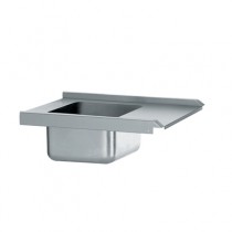 Table de pré-lavage standard avec bac, en acier inoxydable, longueur 800 mm, raccordable à gauche