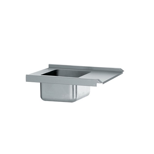 Table de pré-lavage standard avec bac, acier inoxydable, longueur 800 mm, raccordable à gauche Table de pré-lavage standard avec bac, acier inoxydable, longueur 800 mm, raccordable à gauche
