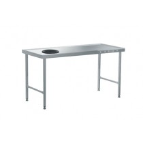 Table de tri avec départ en angle à droite, acier inoxydable, L 1600 mm