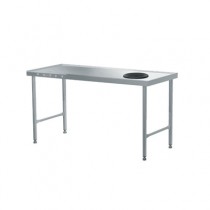 Table de tri avec départ en angle à gauche, acier inoxydable, L 1600 mm