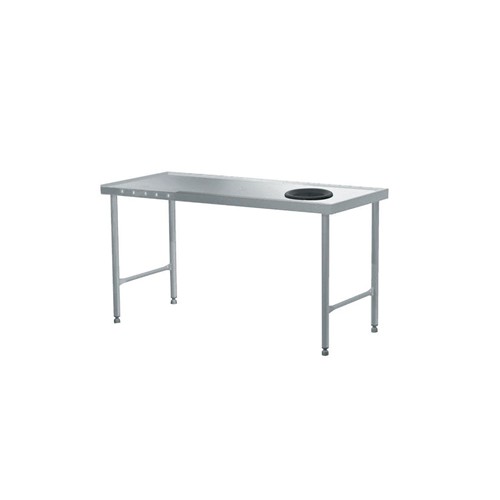 Table de tri avec départ en angle à gauche acier inoxydable L 1600 mm Table de tri avec départ en angle à gauche acier inoxydable L 1600 mm