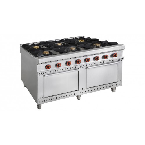 Cuisinière à gaz avec four ligne 900 modèle TEJO 6 brûleurs 49 Kw