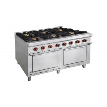 Cuisinière à gaz avec four ligne 900 modèle TEJO 6 brûleurs 49 Kw