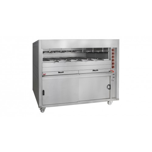 Grill à gaz rotatif multifonctions ligne 900 double modèle CRGM longueur 1900 mm Grill à gaz rotatif multifonctions ligne 900 double modèle CRGM longueur 1900 mm