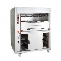 Grill à gaz rotatif multifonctions avec armoire chaude, ligne 900 double, modèle CRGM, longueur 1650 mm