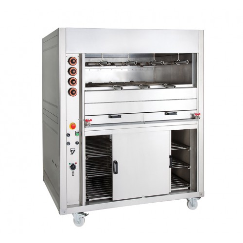 Grill à gaz rotatif multifonctions avec armoire chaude ligne 900 double modèle CRGM+E longueur 1650 mm Grill à gaz rotatif multifonctions avec armoire chaude ligne 900 double modèle CRGM+E longueur 1650 mm