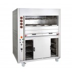 Grill à gaz rotatif multifonctions avec armoire chaude, ligne 900 double, modèle CRGM, longueur 1650 mm