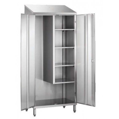 Armoire d'entretien toit penté 1 porte non-doublée Inox AISI 304