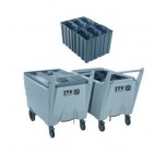 6 seaux pour bacs de stockage avec chariot (70 kg)