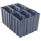 6 seaux pour bacs de stockage avec chariot (70 kg)