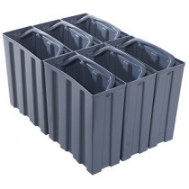 6 seaux pour bacs de stockage avec chariot (70 kg)
